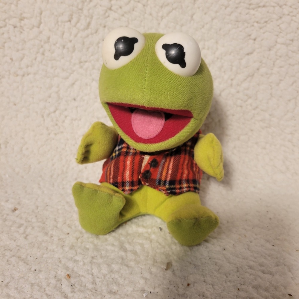 Jim Henson Kermit The Frog Baby Plush 8" Vintage 1987 The Muppets Toy